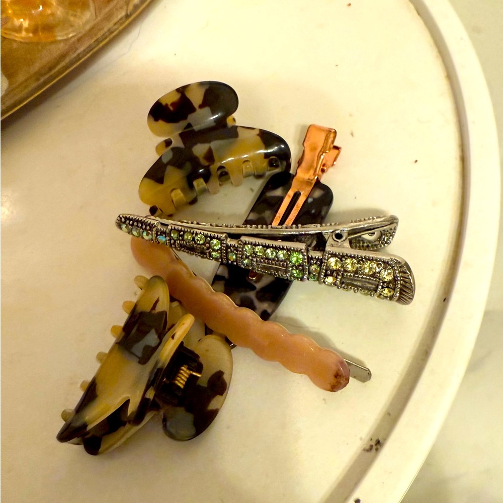 PRICE CUT !! Elegant Hair Clip Set in Tortoise and Silver